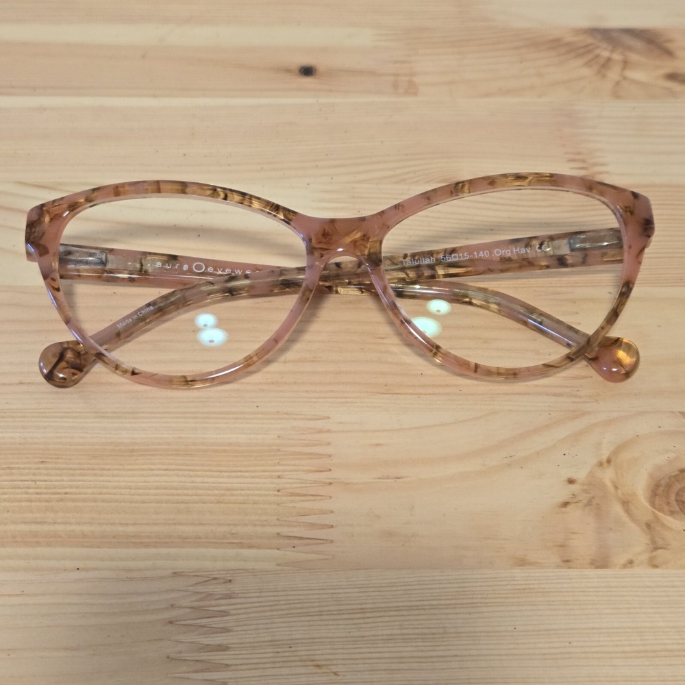 Aura Eyewear Talullah Pink Tortoise Shell Cat Eye Full Rim Eyeglasses Frames
